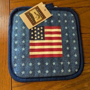 Warren Kimble Folk Art Patriotic Potholder American Flag Made in the USA NEW